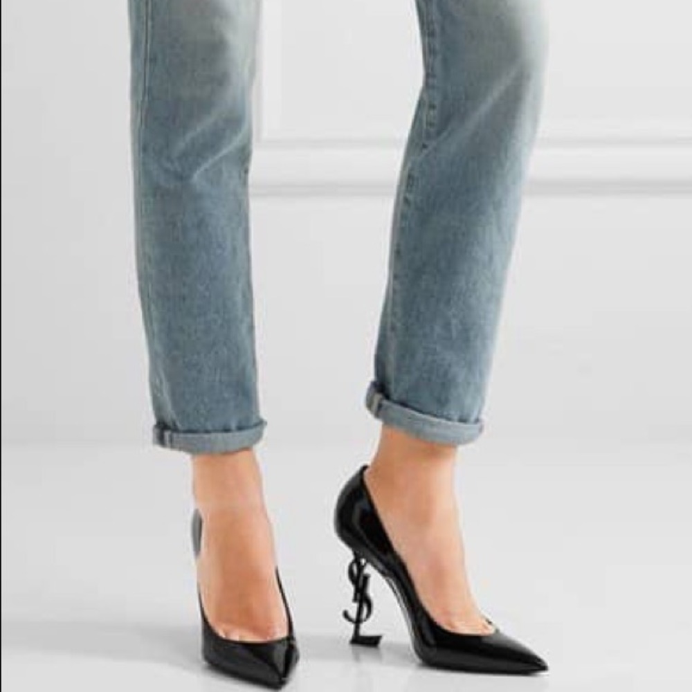 NWT Yves Saint Laurent Opium ysl logo heels patent - Picture 2 of 8